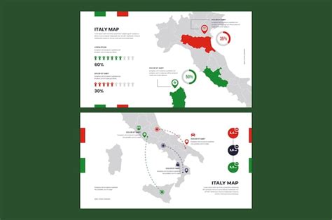 Ensemble De Carte De L Italie Infographie Design Plat Vecteur Gratuite