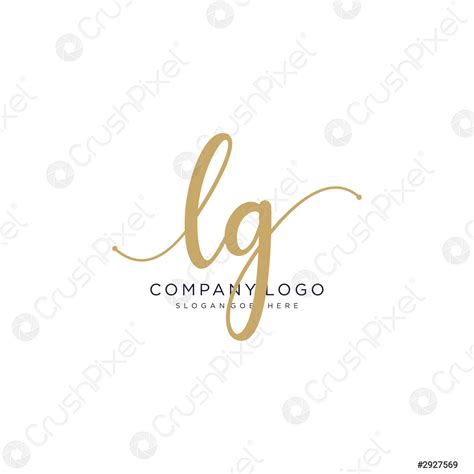 Lg Initial Handwriting Logo Design Stock Vector Crushpixel