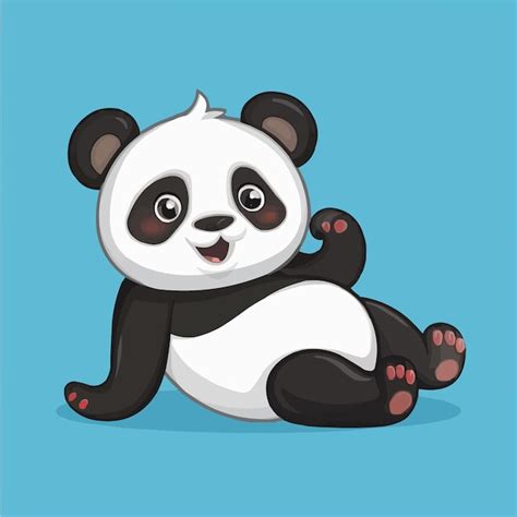 Panda De Desenho Animado De Vetor Plano Vetor Premium