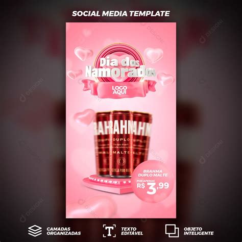 Dia Dos Namorados Story Cerveja Brahma Duplo Malte Social Media Psd