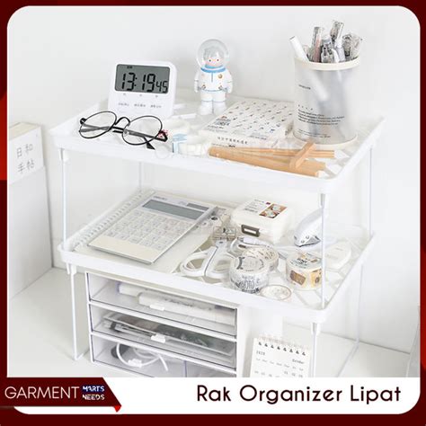 Rak Organizer Susun Stationary ATK Meja Kantor Lipat Kotak Kosmetik