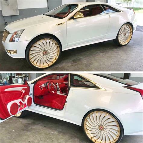 Ace 1 Pearl White Cadillac Cts Coupe On Gold 28s Forgiatos