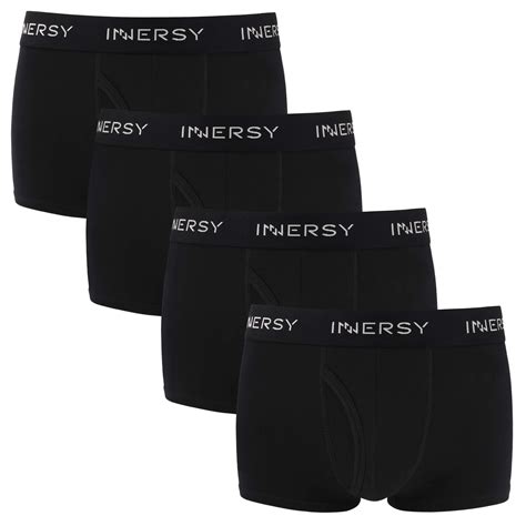 Innersy Boxer Briefs With Open Fly Cotton Stretch Underwear For Men Pack Of 4 Xs Classic Black