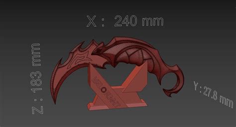 Valorant Reaver Karambit D Model D Printable Cgtrader