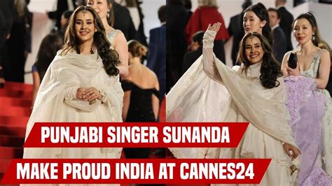 Punjabi Singer Sunanda Sharma Showing Her Grace And Culture At Cannes