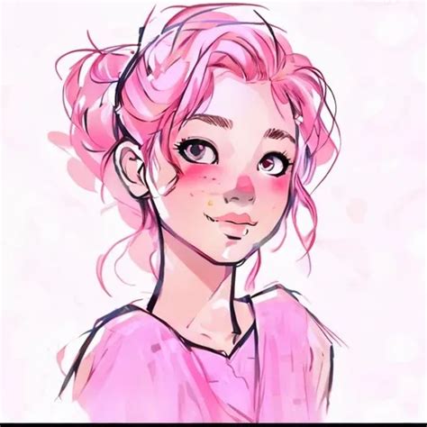 A Cute Anime Girl With Pink Hair In Sam Yang Style OpenArt