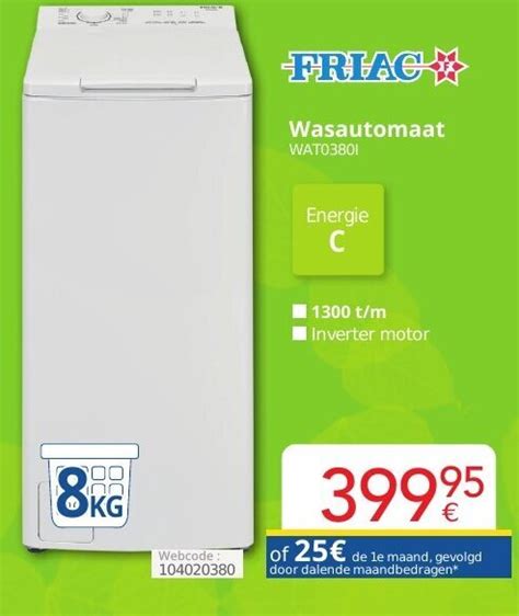 Friac Wasautomaat WAT0380I 8kg Promotie Bij Eldi