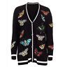 Alice Olivia Sibyl Stace Face Embellished Cardigan Sweater Wool Size