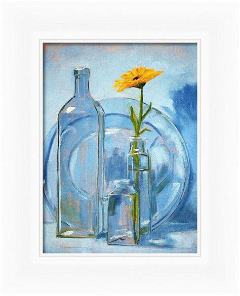 Still Life Oil Painting Glass And Flower Original Kitchen