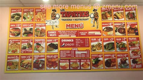 Carta Del Restaurante Taqueria Los Tapatios Anadarko