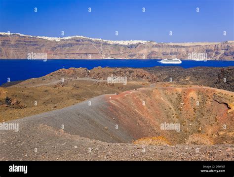 Santorini view from volcano Stock Photo - Alamy