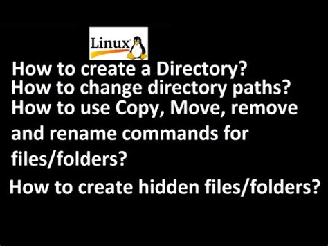 Linux Part 4 How To Create Change Directories How To Copy Move