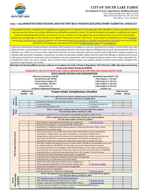 Fillable Online 2023 2025 MANUFACTURED HOUSING AND FACTORY BUILT