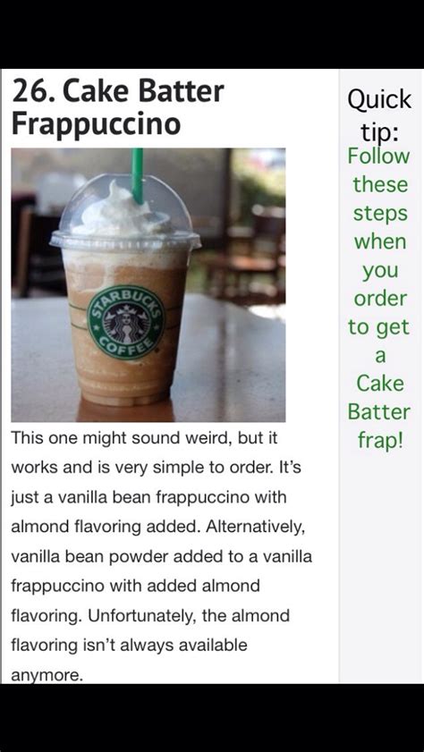 Starbucks Secret Menu Cake Batter Frap Musely