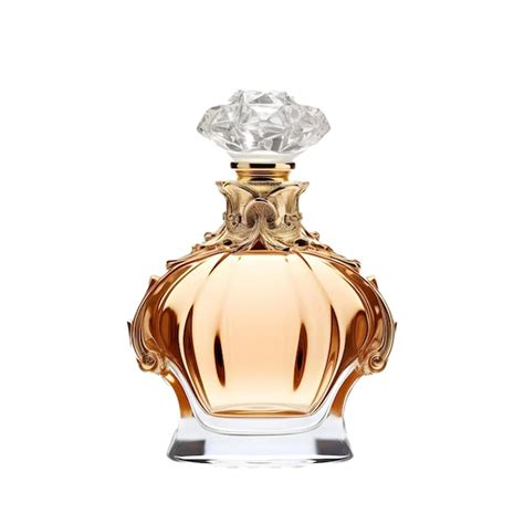 Premium Psd A Gold Colored Perfume Bottle With A Diamond On The Top