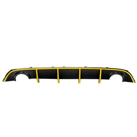 Ikon Motorsports Compatible With 15 23 Dodge Charger Srt V2 Style Rear Diffuser With Yellow