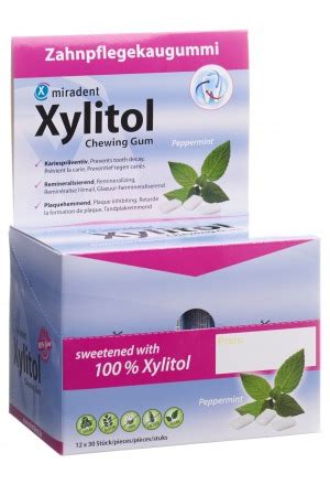 MIRADENT Xylitol Kaugummi Mint 12 X 30 Stk Sichern