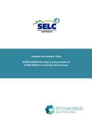 Version CCluster Student Assessment Tasks 1 SELC BSBLDR403 BSBWOR404 AT