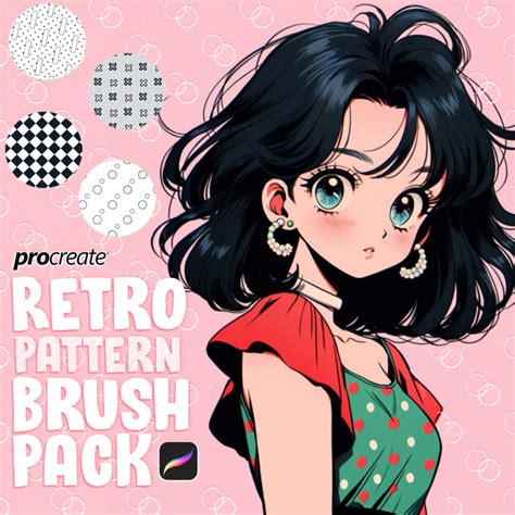 Librium Free Anime Retro Pattern Brush Pack For Procreate