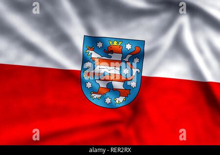 Thuringia Stylish Waving And Closeup Flag Illustration Perfect For