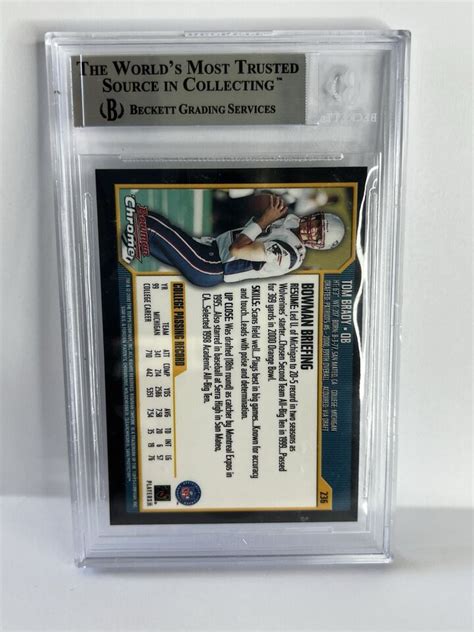 TOM BRADY 2000 Bowman Chrome ROOKIE CARD RC BGS 8 5 236 9 5 9 5 9 8