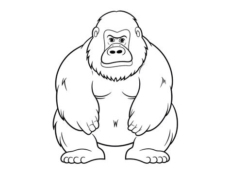Charming Gorilla Coloring Coloring Page
