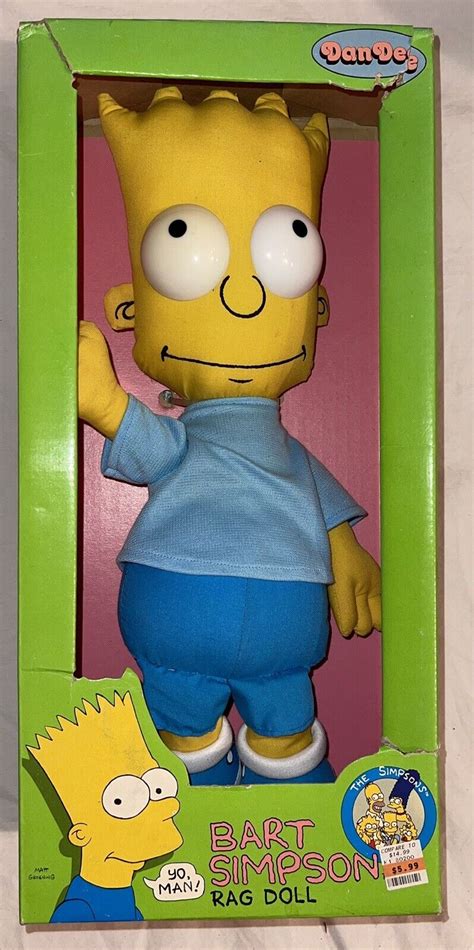 Bart Simpson Rag Doll Plush Dan Dee New In Original Box Simpsons 1990