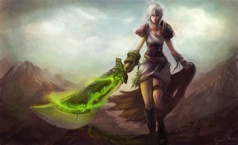 Hd Wallpaper Riven From League Of Legends In Action