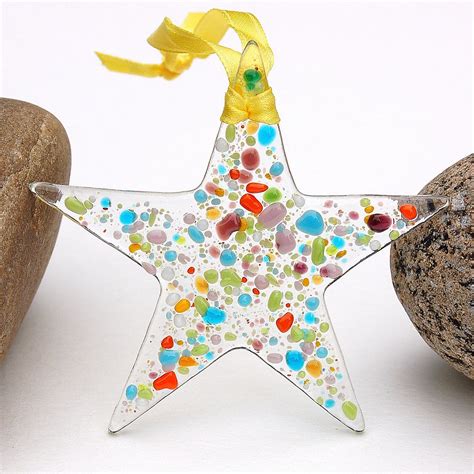 Fused Glass Star Suncatcher Ornament Etsy Fused Glass Ornaments Fused Glass Glass Stars