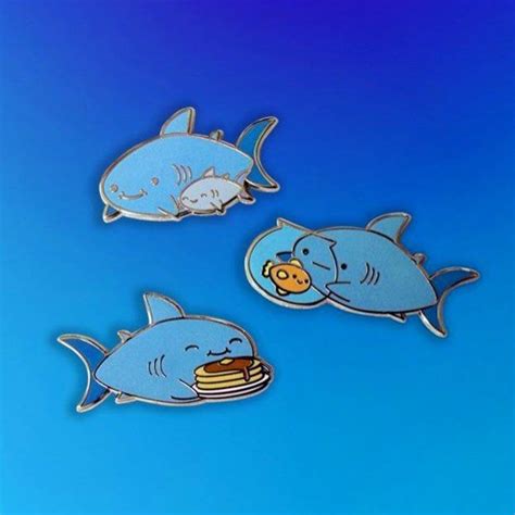 Adorable Shark Pins By Robotdancebattle