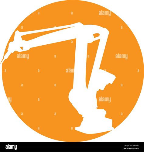 Industrial Robot Icon Vector Design Mechanical Robot Arm Icon Stock