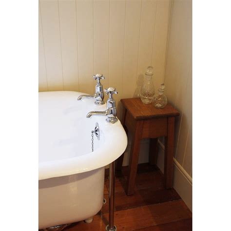 Perrin And Rowe Pair Of Bath Taps With Crosshead Handles Nickel