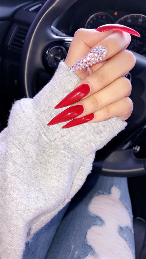 Red Stilettos Red Acrylic Nails Red Stiletto Nails Stiletto Nails