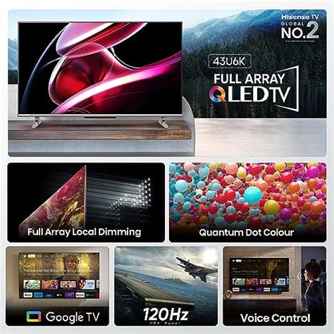 Hisense Cm Inches K Ultra Hd Smart Qled Google Tv U K Gray