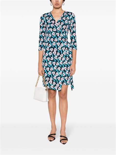 Dvf Diane Von Furstenberg Vestido Corto De Seda Con Estampado Floral