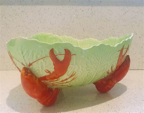 Vintage Carlton Ware Lobster Salad Bowl Cabbage Lettuce Leaf Bowl