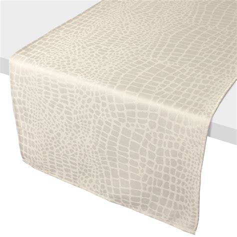 Chemin De Table X Cm Jacquard Polyester Lounge Ecru Linnea