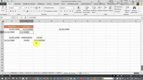 El Rango De Fechas Válido Para Excel Youtube
