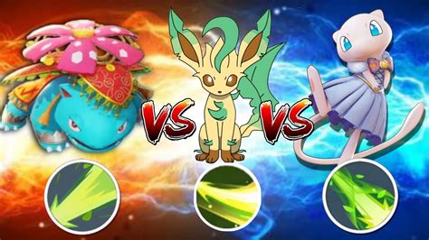 All Solar Versus Ll Leafeon Solar Blade VS Vnasaur Solar Beam VS Mew