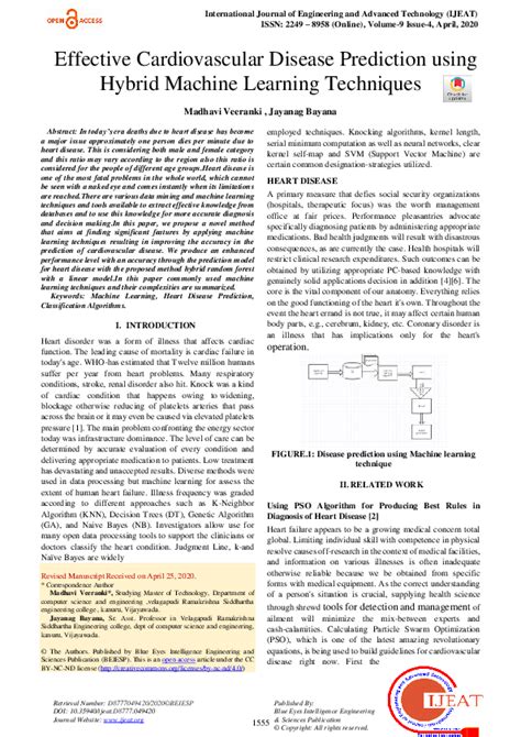 Pdf Effective Cardiovascular Disease Prediction Using Hybrid Machine