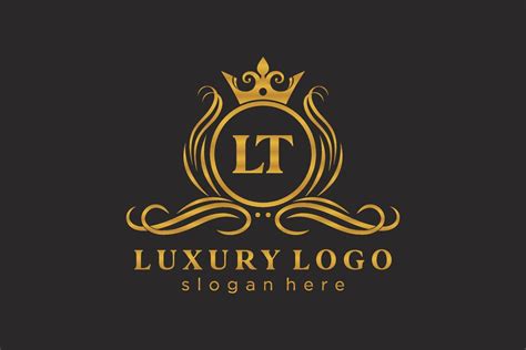 Initial LT Letter Royal Luxury Logo Template In Vector Art For