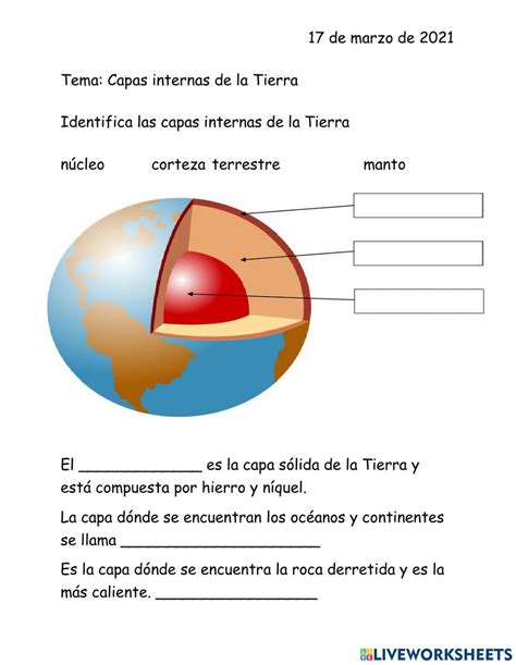 Capas De La Tierra Ciencias De La Naturaleza Activity Artofit