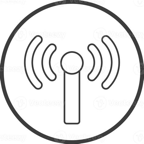 Wifi Icon In Thin Line Black Circle Frames Png