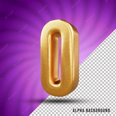 Premium Psd 0 Number 3d Gold Text Effect