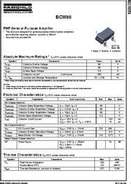 BCW89 Datasheet BCW89 PNP General Purpose Amplifier