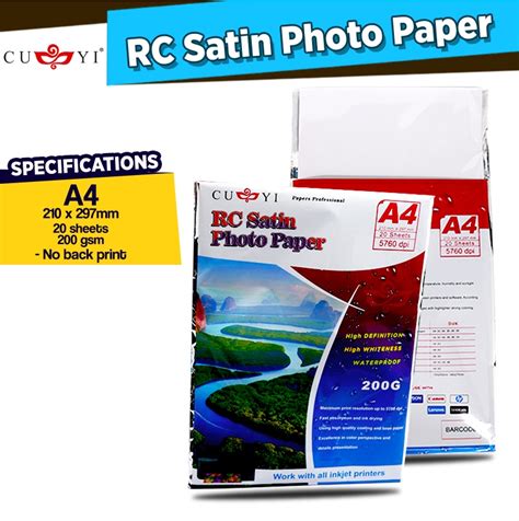 Cuyi Rc Rough Satin Photo Paper Gsm A R R R Size