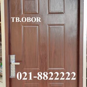 Jual Pintu Kamar Tidur Utama Panel Baja Kodai TX 01 Motif Coklat Kayu