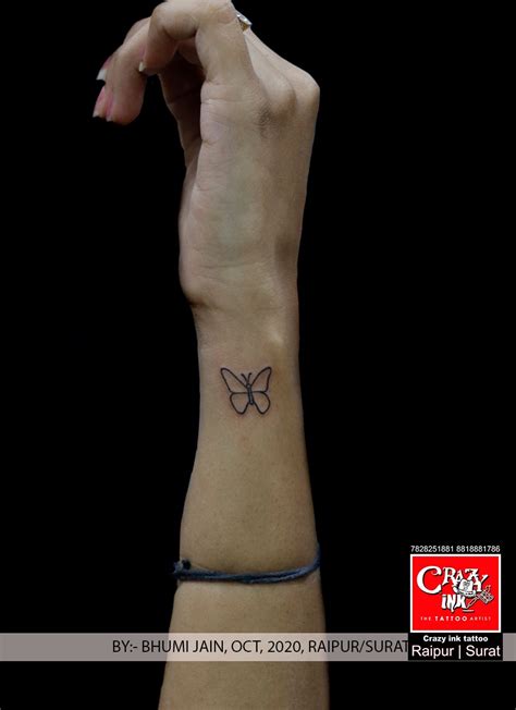 TINY BUTTERFLY TATTO | CRAZY INK TATTOO & BODY PIERCING in Raipur, India