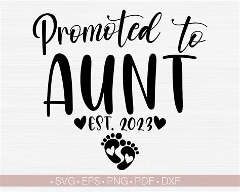 Promoted To Aunt Svg Est Svg Established Year Svgnew Etsy Uk