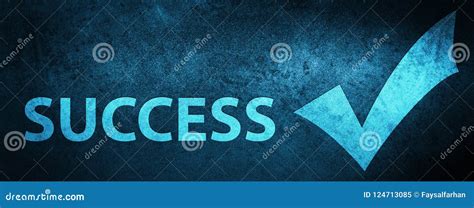 Success Validate Icon Special Blue Banner Background Stock